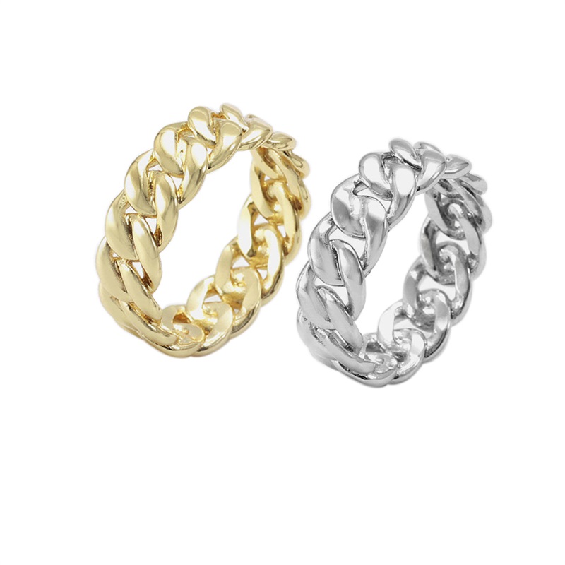 Rustfrit stål Fashion Ring Vakuum Plating 18K Guld og Stål Ring Finger Ring